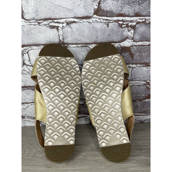 UGG Gold Leather Kamile Cross Strap Comfort Sandals Women Sz 10M US/41EU 1111040 - Picture 16 of 16